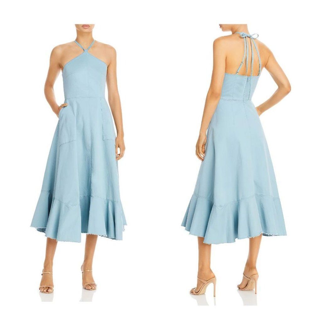 Cinq a Sept Women's Audrey Sleeveless Denim Long Midi Dress Blue - Picture 8 of 12